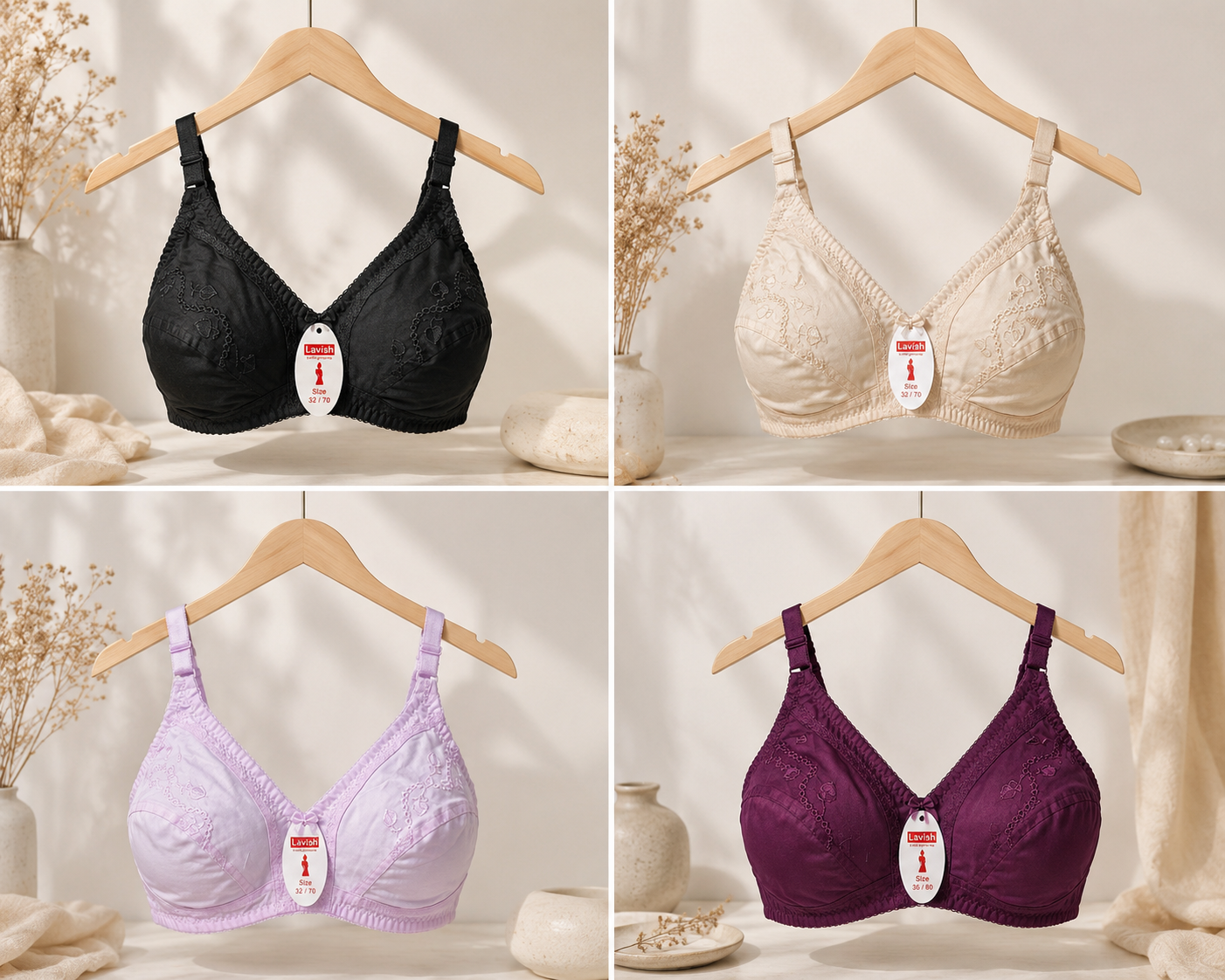 Comfortable Cotton Bra (Embroidered)