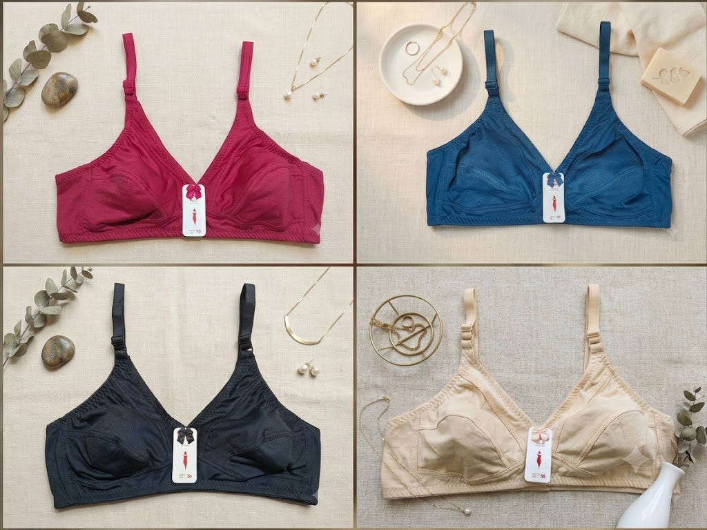 Cotton (Lycra Hosiery) Everyday Bra- Pack of 4 for 1299/-