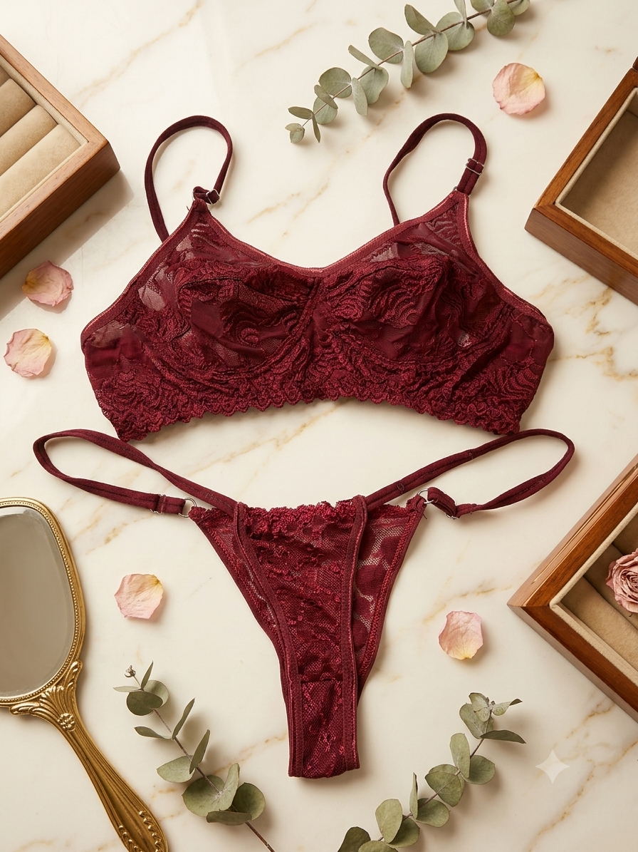 Fancy Net/ Lace Bra & Panty Set