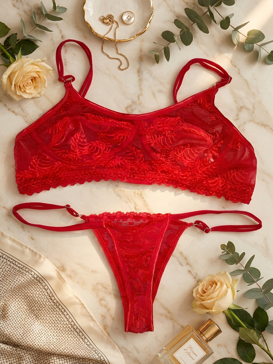 Fancy Net/ Lace Bra & Panty Set
